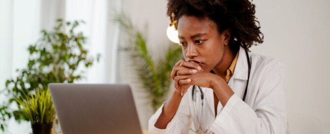 Static Reporting Stressed Healthcare Professional Doctor